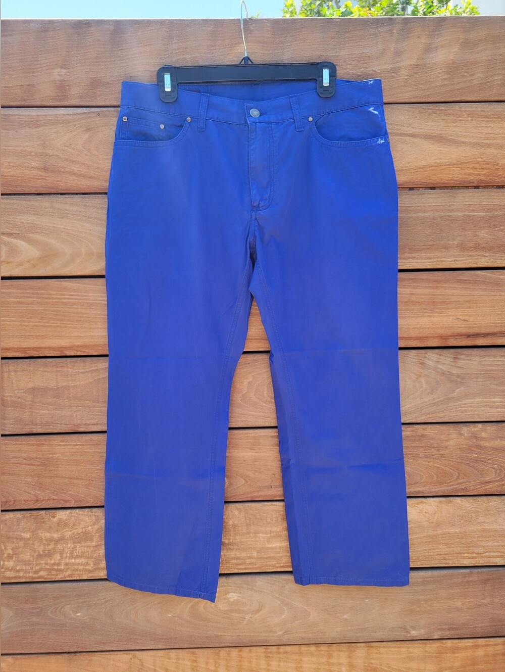 Ralph Lauren Purple Label 100% Cotton Made In Italy Blue Cropped Pants Women's L